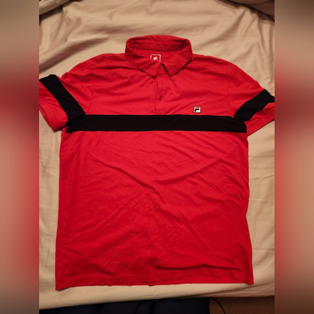 FILA Men's Red Polo Shirt